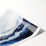 Stormy Modern Abstract Wall Art – Navy and White Canvas Print
