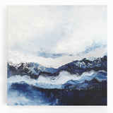 Stormy Modern Abstract Wall Art – Navy and White Canvas Print