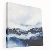 Stormy Modern Abstract Wall Art – Navy and White Canvas Print