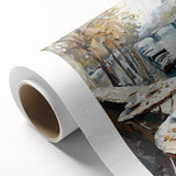 Art deco poster featuring a stylized cocktail, in pastel pink and blue hues on rolled canvas, ideal for dining room wall art.