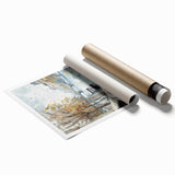 Extra large rolled print featuring a floral design in muted tones, ideal for classy bathroom wall art.