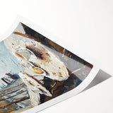 Extra large wall art featuring line art flowers in black and white on a rolled print, suitable for large living room decor.