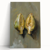 Large black and white stretched canvas featuring an assortment of fruits, ideal for kitchen wall art.