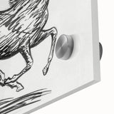 Minimalist Galloping Horse Wall Art - Modern Black and White Decor