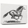 Minimalist Galloping Horse Wall Art - Modern Black and White Decor