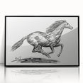 Minimalist Galloping Horse Wall Art - Modern Black and White Decor