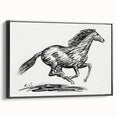 Minimalist Galloping Horse Wall Art - Modern Black and White Decor