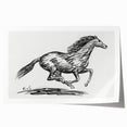 Minimalist Galloping Horse Wall Art - Modern Black and White Decor