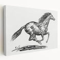 Minimalist Galloping Horse Wall Art - Modern Black and White Decor