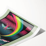 Led Zeppelin Rainbow Zeppelin Poster | Retro 1970s Music Wall Art