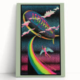 Led Zeppelin Rainbow Zeppelin Poster | Retro 1970s Music Wall Art