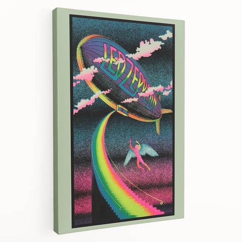 Led Zeppelin Rainbow Zeppelin Poster | Retro 1970s Music Wall Art