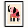 Modern Geometric Elephant Girls Room Wall Art – Kids Art Print
