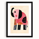 Modern Geometric Elephant Girls Room Wall Art – Kids Art Print