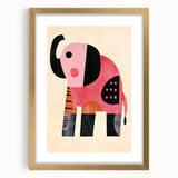 Modern Geometric Elephant Girls Room Wall Art – Kids Art Print