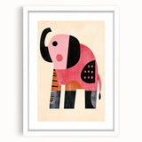 Modern Geometric Elephant Girls Room Wall Art – Kids Art Print