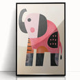 Modern Geometric Elephant Girls Room Wall Art – Kids Art Print
