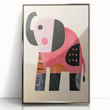 Modern Geometric Elephant Girls Room Wall Art – Kids Art Print