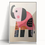 Modern Geometric Elephant Girls Room Wall Art – Kids Art Print