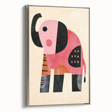 Modern Geometric Elephant Girls Room Wall Art – Kids Art Print