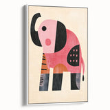 Modern Geometric Elephant Girls Room Wall Art – Kids Art Print
