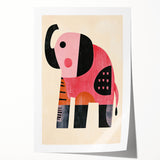 Modern Geometric Elephant Girls Room Wall Art – Kids Art Print
