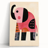 Modern Geometric Elephant Girls Room Wall Art – Kids Art Print