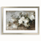 Abstract floral frame in silver finish, showcasing vibrant colors and intricate designs, perfect for enhancing home decor. Ideal for modern interiors.