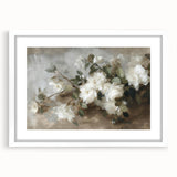 Abstract floral frame art with a white mat and modern design, showcasing vibrant colors and intricate patterns, perfect for home decor or gifting.