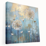 Abstract floral canvas art showcasing vibrant colors and intricate patterns, displayed in a side view to highlight its depth and texture, perfect for modern home decor.