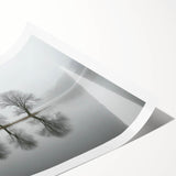 Abstract landscape art print featuring vibrant blues and greens, showcasing rolling hills and a serene sky, rolled and ready for display in a protective tube.