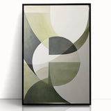 Framed abstract minimalist wall art in black acrylic, showcasing geometric shapes and clean lines, perfect for modern home decor. Ideal for enhancing contemporary spaces.