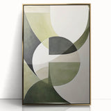 Framed abstract minimalist wall art featuring gold accents set against a sleek white background, showcasing modern design elements ideal for contemporary decor.