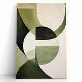 Abstract minimalist wall art on stretched canvas, showcasing soft pastel colors and geometric shapes, perfect for modern home decor and interior design aesthetics.