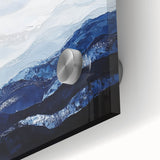 Contemporary Abstract Canvas – Blue and Silver Mountain Art