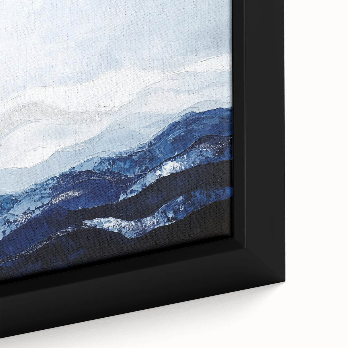 Contemporary Abstract Canvas – Blue and Silver Mountain Art