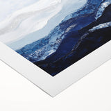 Contemporary Abstract Canvas – Blue and Silver Mountain Art