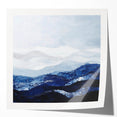 Contemporary Abstract Canvas – Blue and Silver Mountain Art