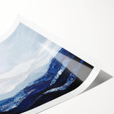 Contemporary Abstract Canvas – Blue and Silver Mountain Art