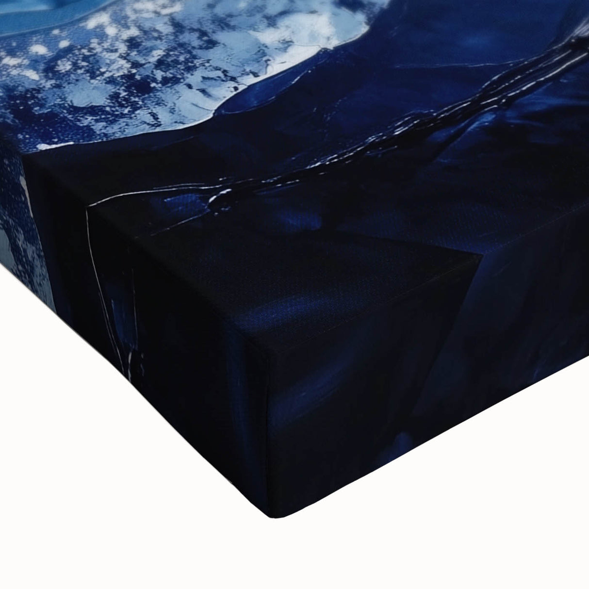 Contemporary Abstract Canvas – Blue and Silver Mountain Art