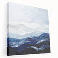 Contemporary Abstract Canvas – Blue and Silver Mountain Art