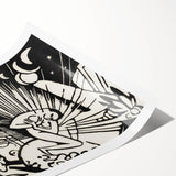 Modern Expressionism Wall Art | Abstract Black and White Print