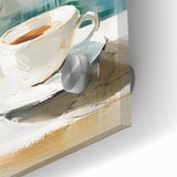 Large abstract wall art in mid-century modernist style, featuring vibrant multicolored patterns on acrylic glass.