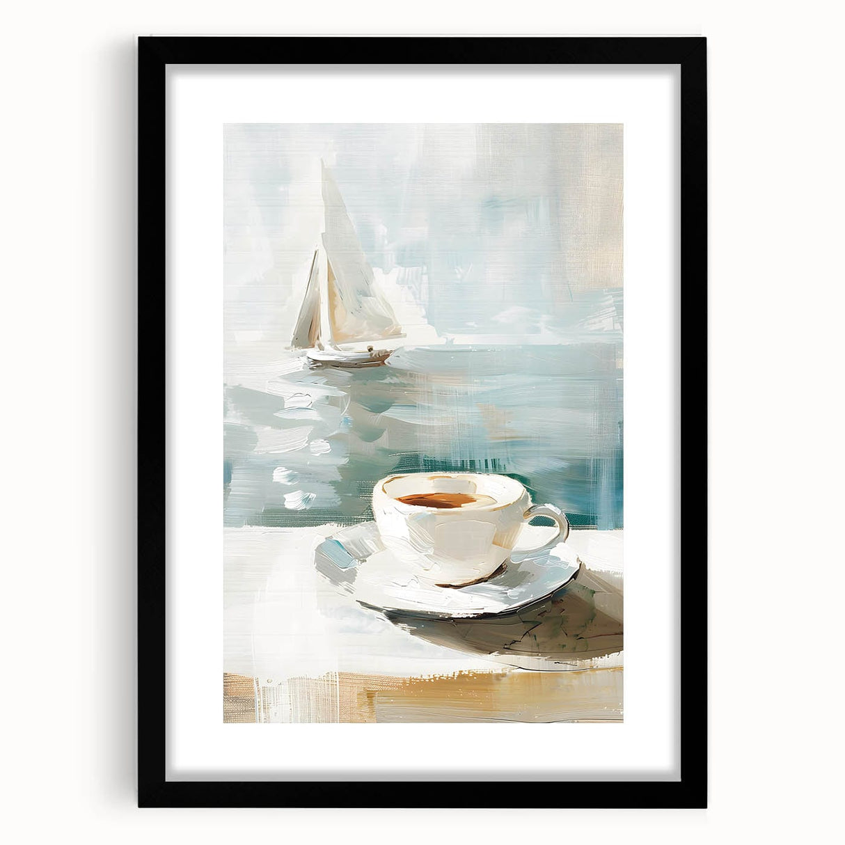 Extra large abstract art print featuring vibrant, textured splashes of color on a black framed canvas.