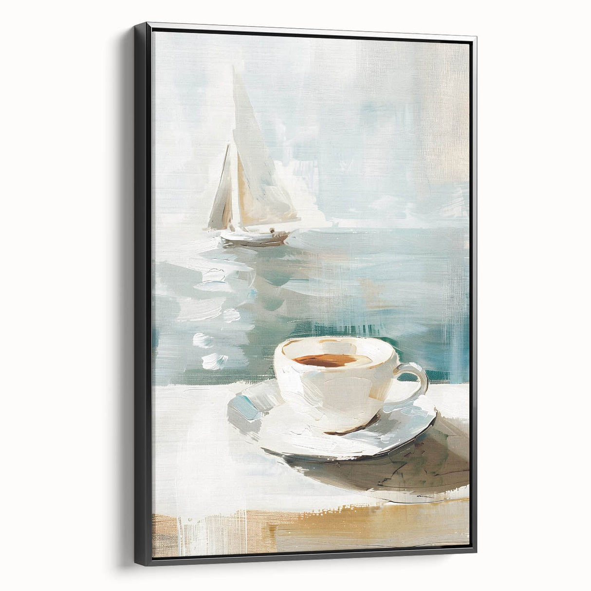 Black and white vintage poster art of a landscape on framed canvas, suitable for bedroom wall decor.