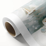 Art Deco poster of assorted fruits in vibrant colors on rolled canvas, ideal for dining room wall art.