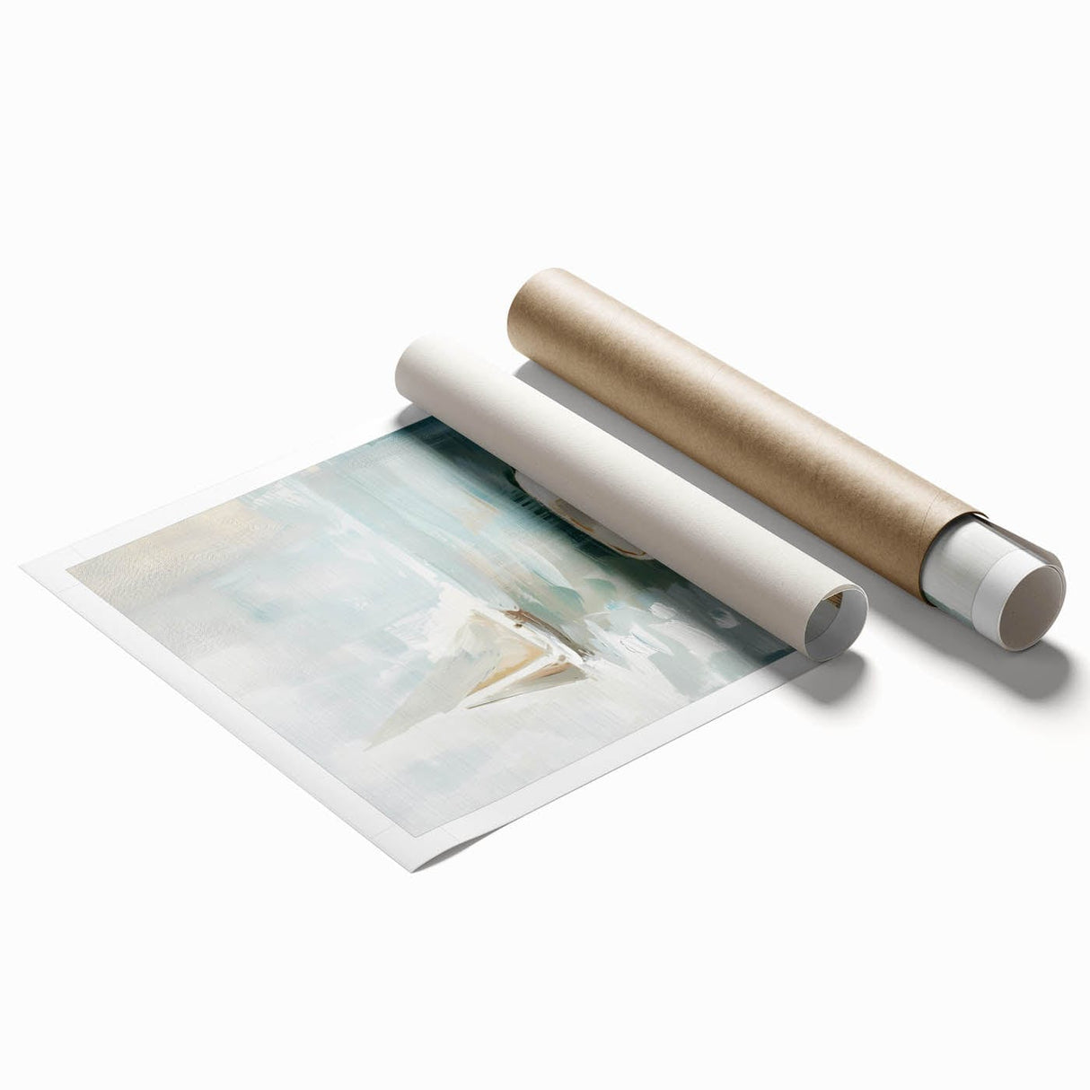 Extra large rolled print of floral art in pastel shades, ideal for classy bathroom or large living room wall decor.
