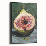 Black and white vintage poster art on framed canvas, depicting a landscape of assorted fruits, ideal for bedroom wall decor.