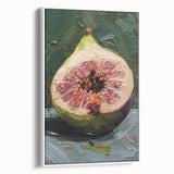 Vintage poster art of colorful fruits on extra large framed canvas, ideal for living room decor.