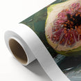 Art deco poster of vibrant fruits on rolled canvas, ideal for nursery wall art or dining room decor.